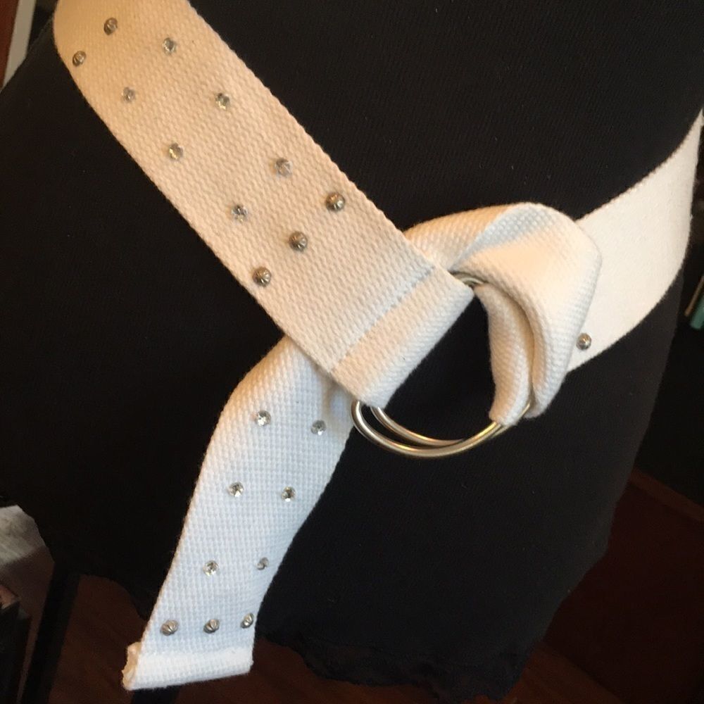 Retro boho rhinestone fabric belt